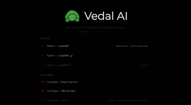 vedal.ai - Vedal AI - Official Links - Vedal
