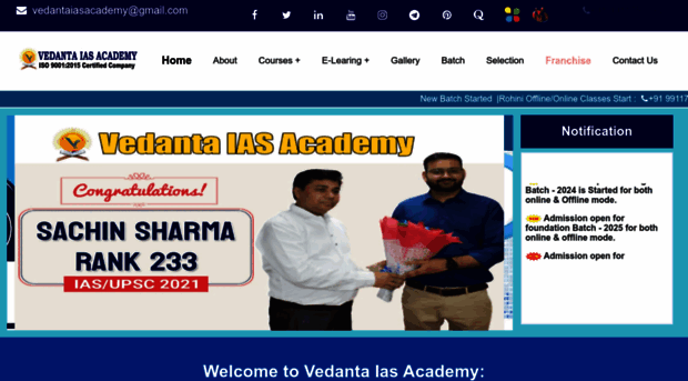 vedantaiasacademy.in