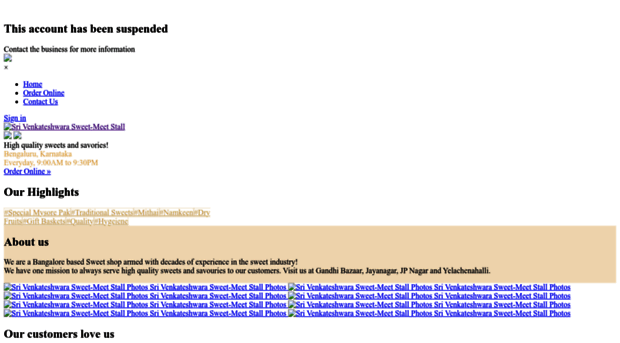 venkateshwarasweets.com
