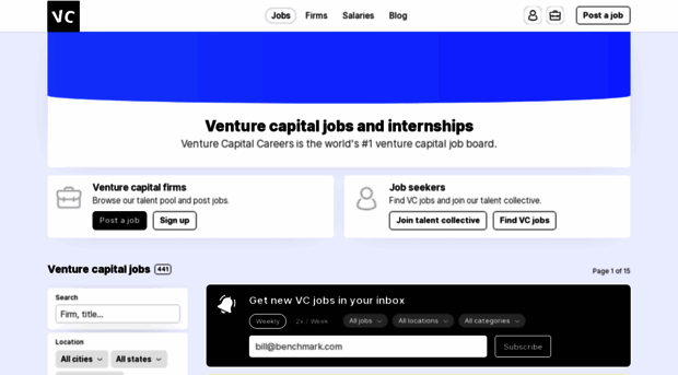 venturecapitalcareers.com