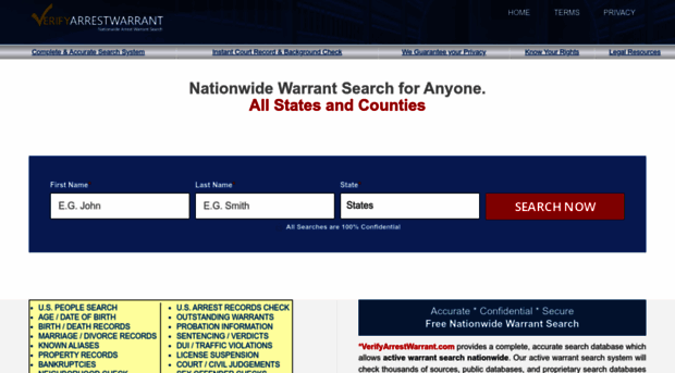 verifyarrestwarrant.com