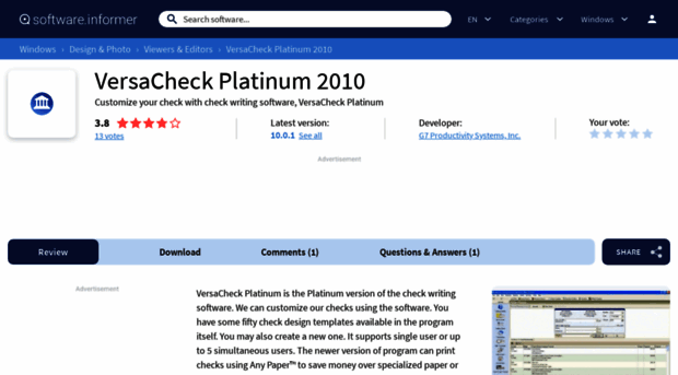 versacheck-platinum-2010.software.informer.com