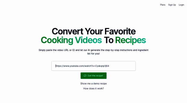 video2recipe.com