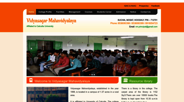 vidyasagarmahavidyalaya.org.in