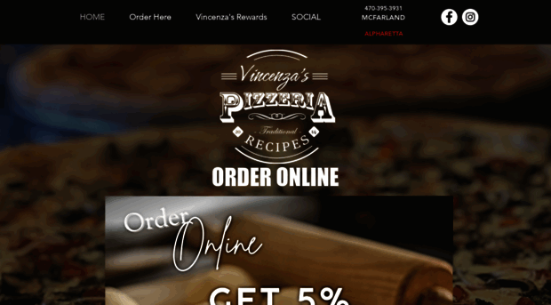 vincenzaspizzeria.com