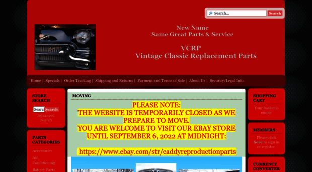 vintagecadillacreproductionparts.com