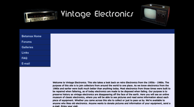 vintageelectronics.betamaxcollectors.com