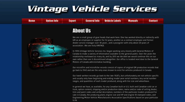 vintagevehicleservices.com