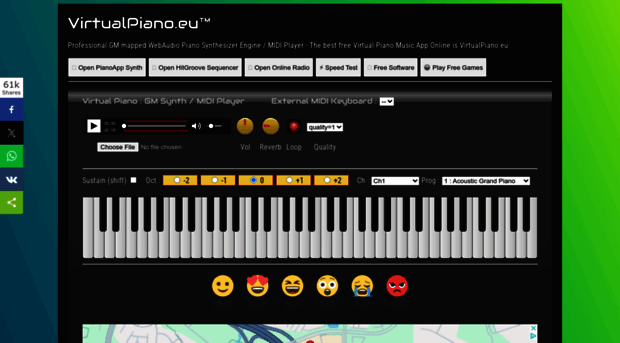 Virtual store piano synthesizer