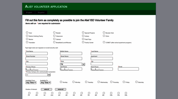 volunteer.aliefisd.net