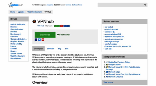 vpnhub.updatestar.com