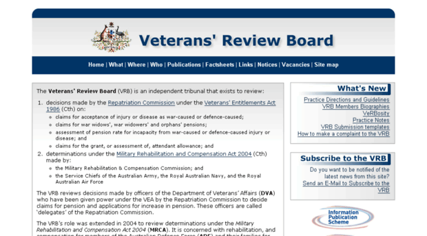 vrb.gov.au - Welcome | Veterans' Revie... - Vrb Gov