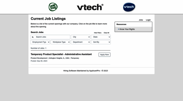 vtechtoys.applicantpro.com