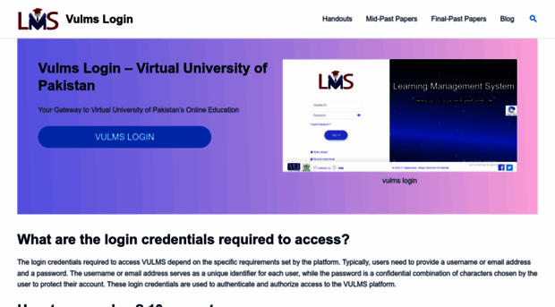 vulmslogin.pk