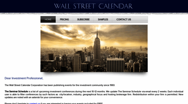 wallstreetcalendar.com