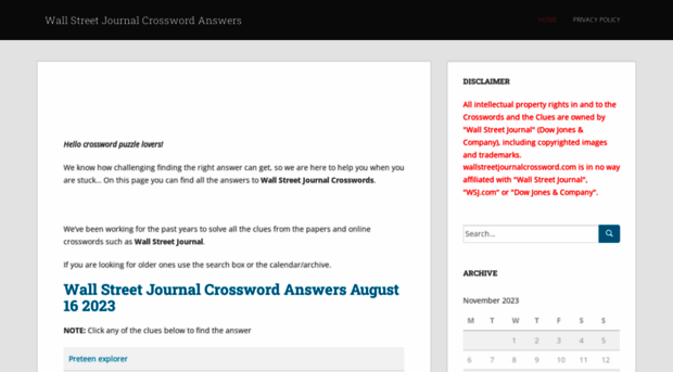 wallstreetjournalcrossword.com