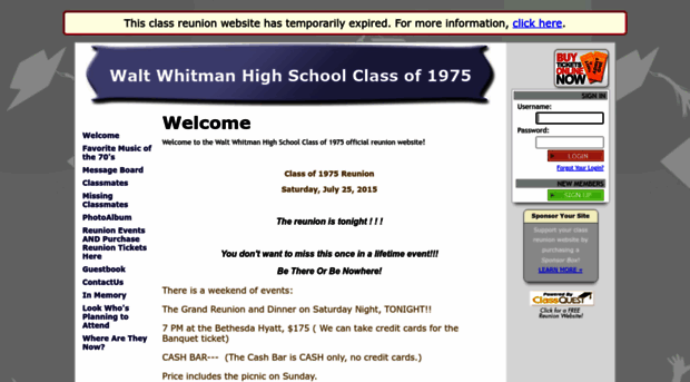 waltwhitmanclassof1975.classquest.com