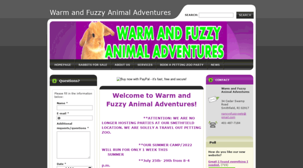 warmandfuzzyanimaladventures.com