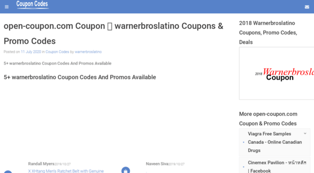 warnerbroslatino.com.open-coupon.com