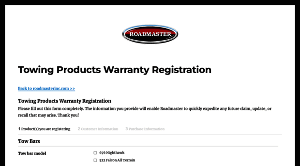 warranty.roadmasterinc.com