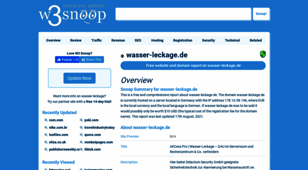 wasser-leckage.de.w3snoop.com