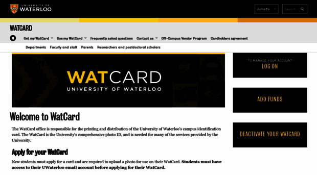 watcard.uwaterloo.ca - Home | WatCard | University of... - Wat Card U ...