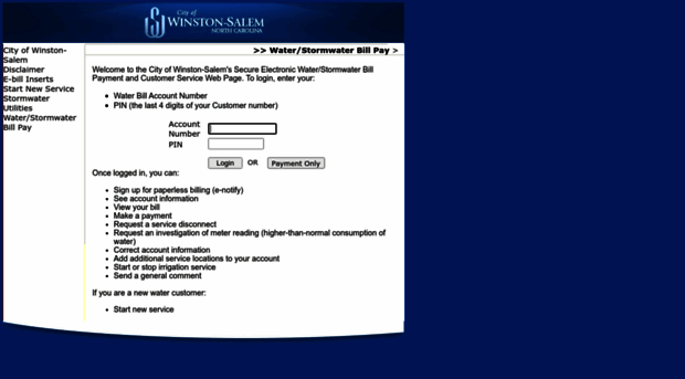 waterbills.cityofws.org - City of Winston-Salem Water/St... - Water