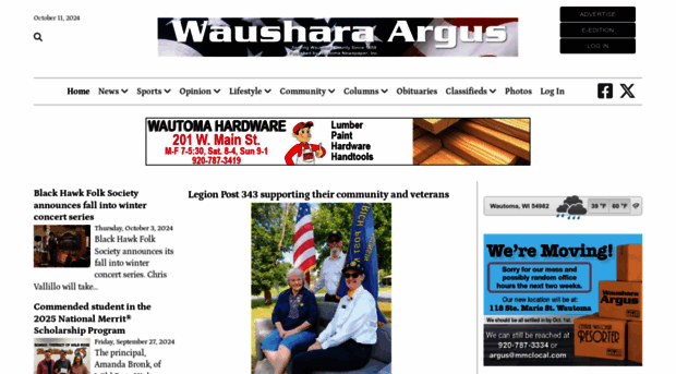 wausharaargus.com