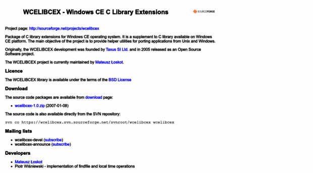 wcelibcex.sourceforge.net