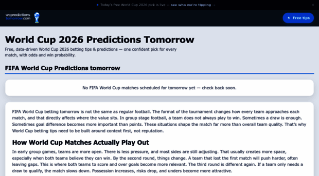 wcpredictionstomorrow.com