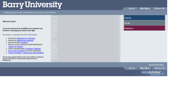 webadvisor.barry.edu