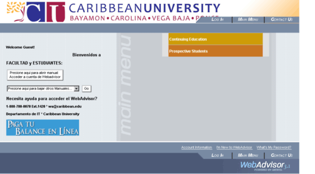 webadvisor.caribbean.edu