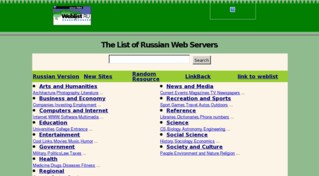 Site list ru. Weblist Поисковая система. Weblist каталог. @Rus Поисковая система. List of websites.