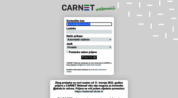 webmail.carnet.hr