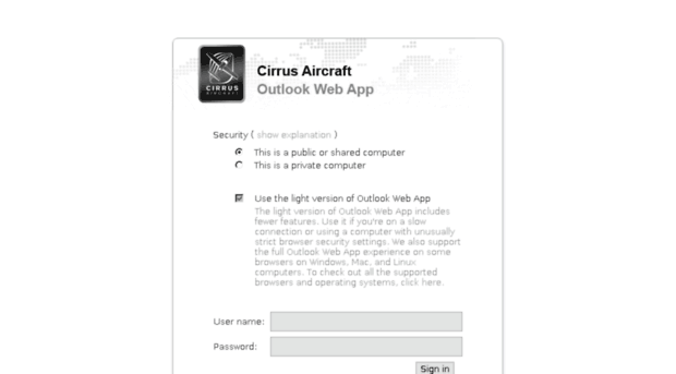 webmail.cirrusaircraft.com