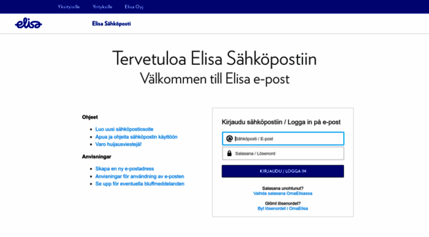  - Elisa Webmail :: Tervetuloa El... - Webmail Kotinet