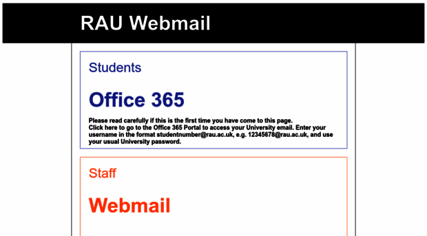 webmail.rau.ac.uk