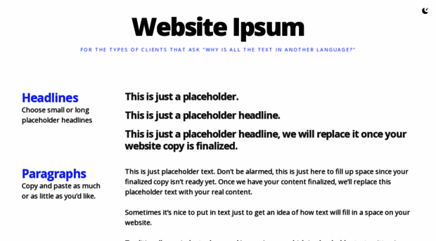 websiteipsum.com