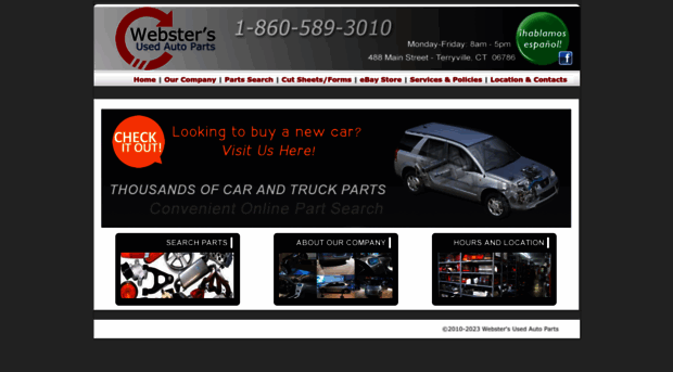 webstersusedautoparts.com