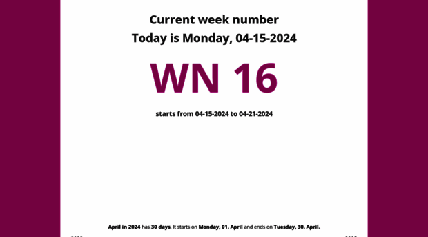 week-numbers.com