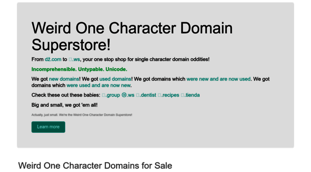 weirdonecharacterdomainsuperstore.com