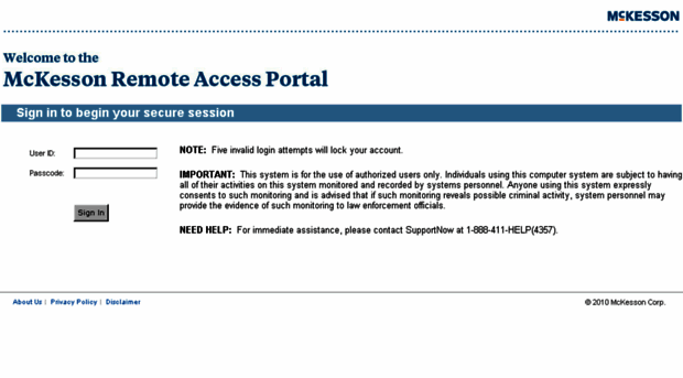 west-access.mckesson.com - McKesson Remote Access Portal ...