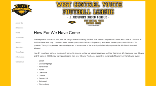 westcentralyouthfootballleague.com