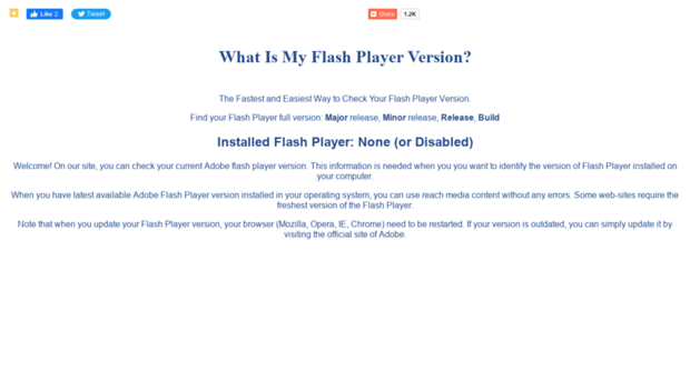 current flash player version check