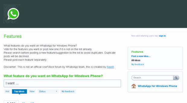 whatsappwp.uservoice.com