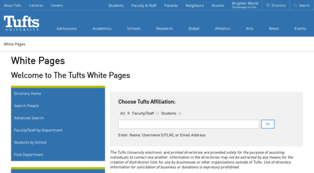 whitepages.tufts.edu