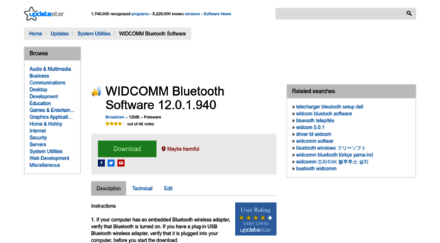 widcomm-bluetooth-software.updatestar.com