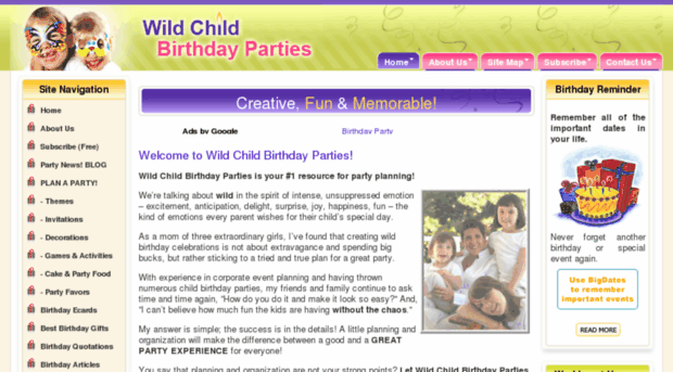 wild-child-birthday-parties.com