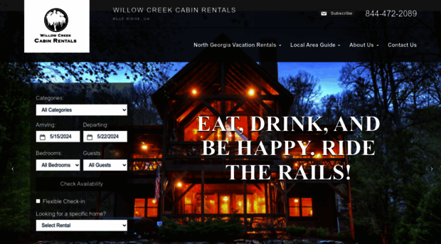 willowcreekcabinrentals.com