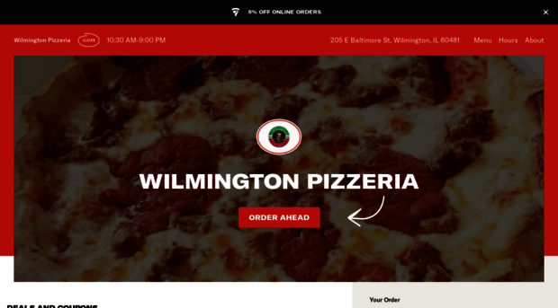 wilmingtonpizzariamenu.com